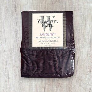 NEW Vintage Y2K WAMSUTTA 100% Pima Combed Cotton 2 Pillowcases Truffle Brown